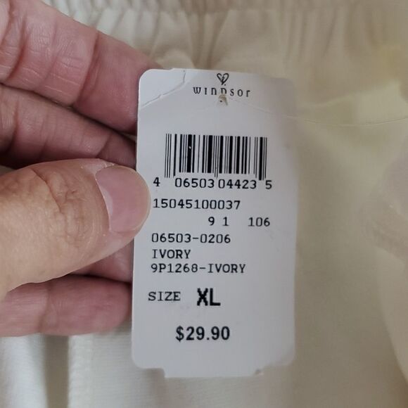 Windsor Womens Bow Tie High Wast Paper Bag Shorts Ivory Size XL - Picture 7 of 12